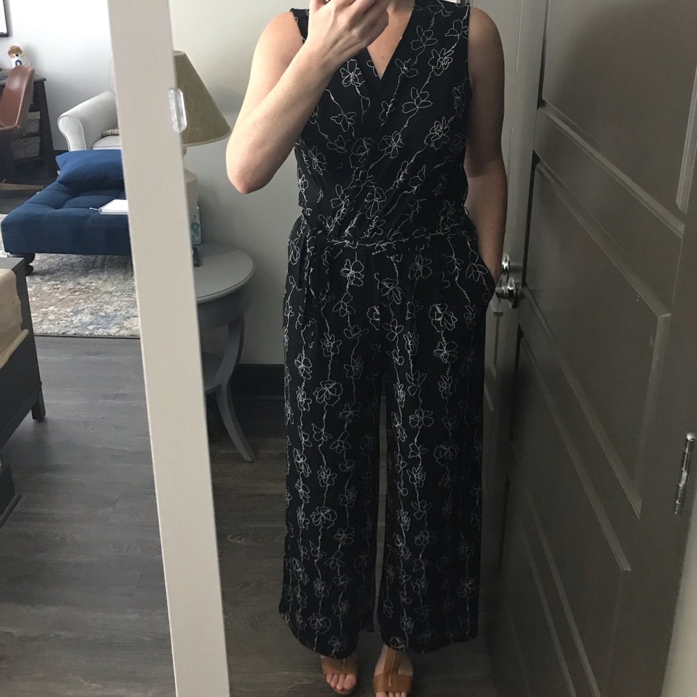 NWT Black floral jumpsuit